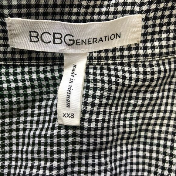 BCBGENERATION BLOUSE, BLACK/WHITE Checks size XXS - Picture 3 of 5